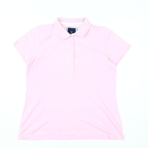 Crew Clothing Women's Pink Polo Shirt Size 14 Casual