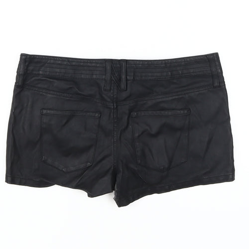 River Island Women's Black Hot Pants Size 10 with Zip Accents