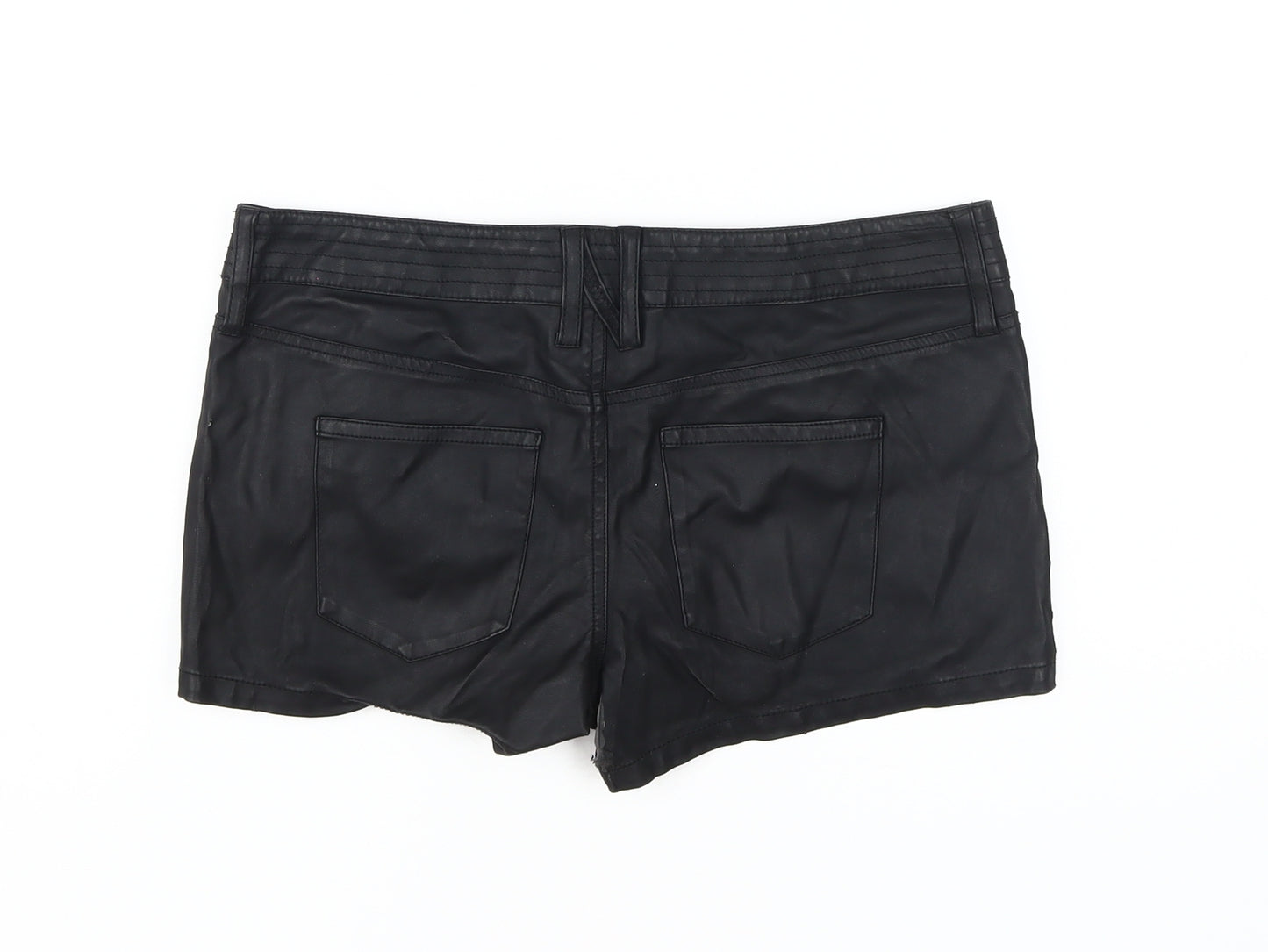 River Island Women's Black Hot Pants Size 10 with Zip Accents