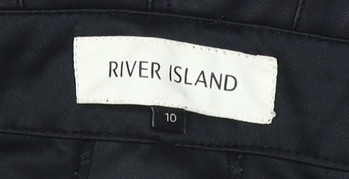River Island Women's Black Hot Pants Size 10 with Zip Accents