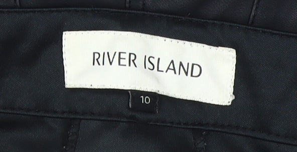 River Island Women's Black Hot Pants Size 10 with Zip Accents