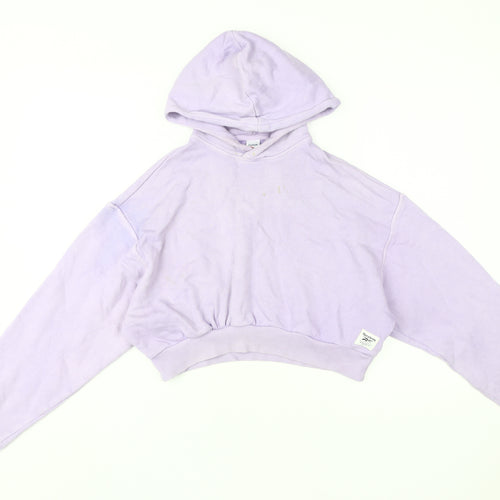 Reebok Women's Purple Hoodie - Small, Comfortable Pullover