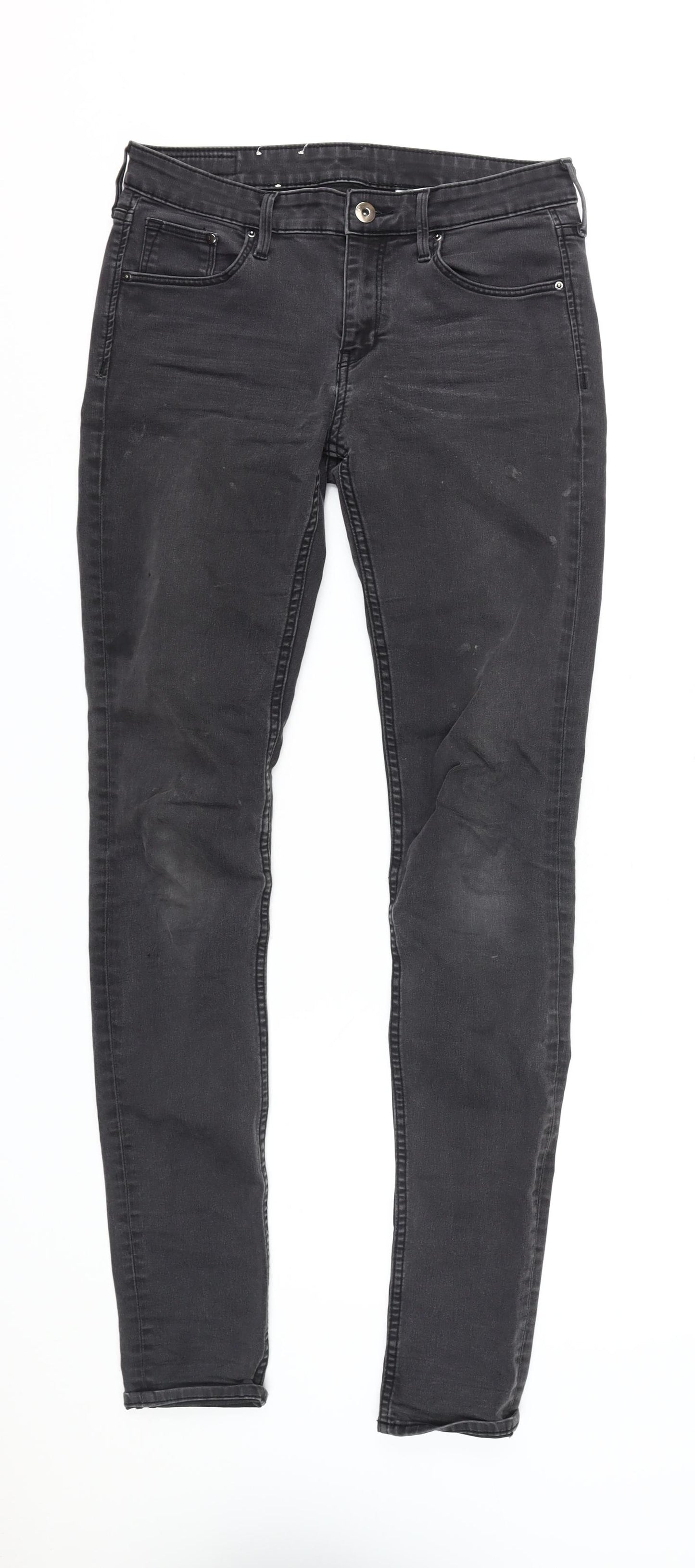 H&M Women's Black Skinny Jeans, Size 12 - Regular Fit