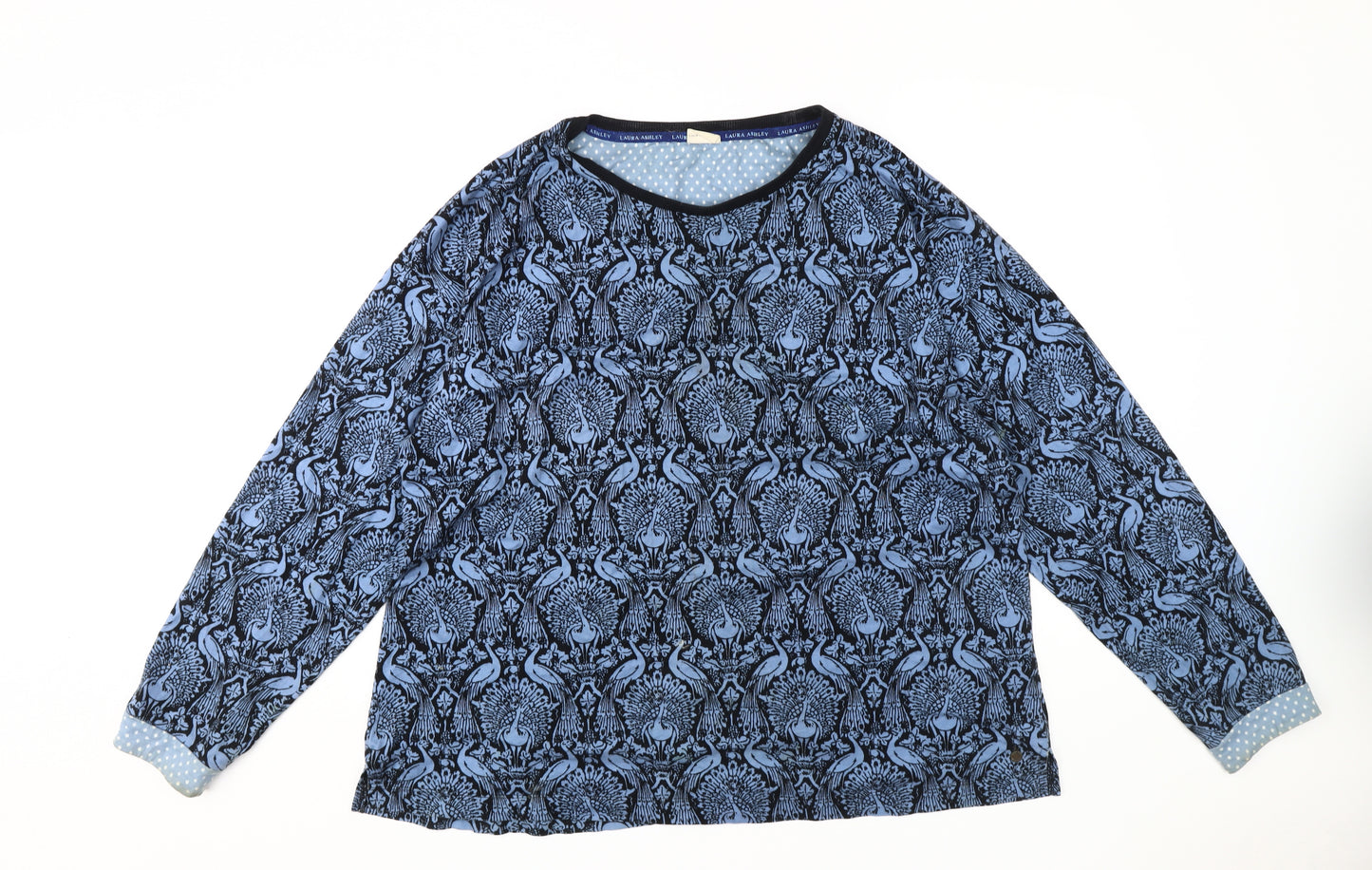 Laura Ashley Women's Blue Floral Blouse, Size 18