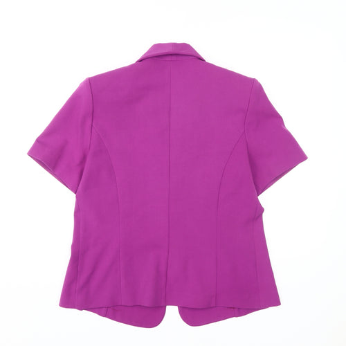 Classics Women's Purple Blazer - Size 12, Short Sleeve, Elegant