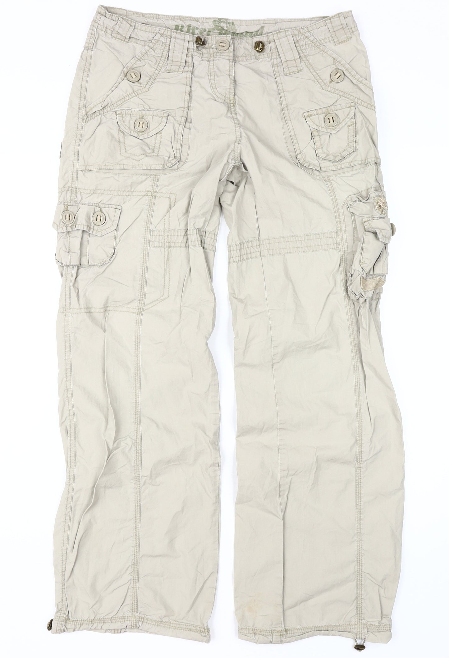 River Island Beige Women's Cargo Trousers Size 10