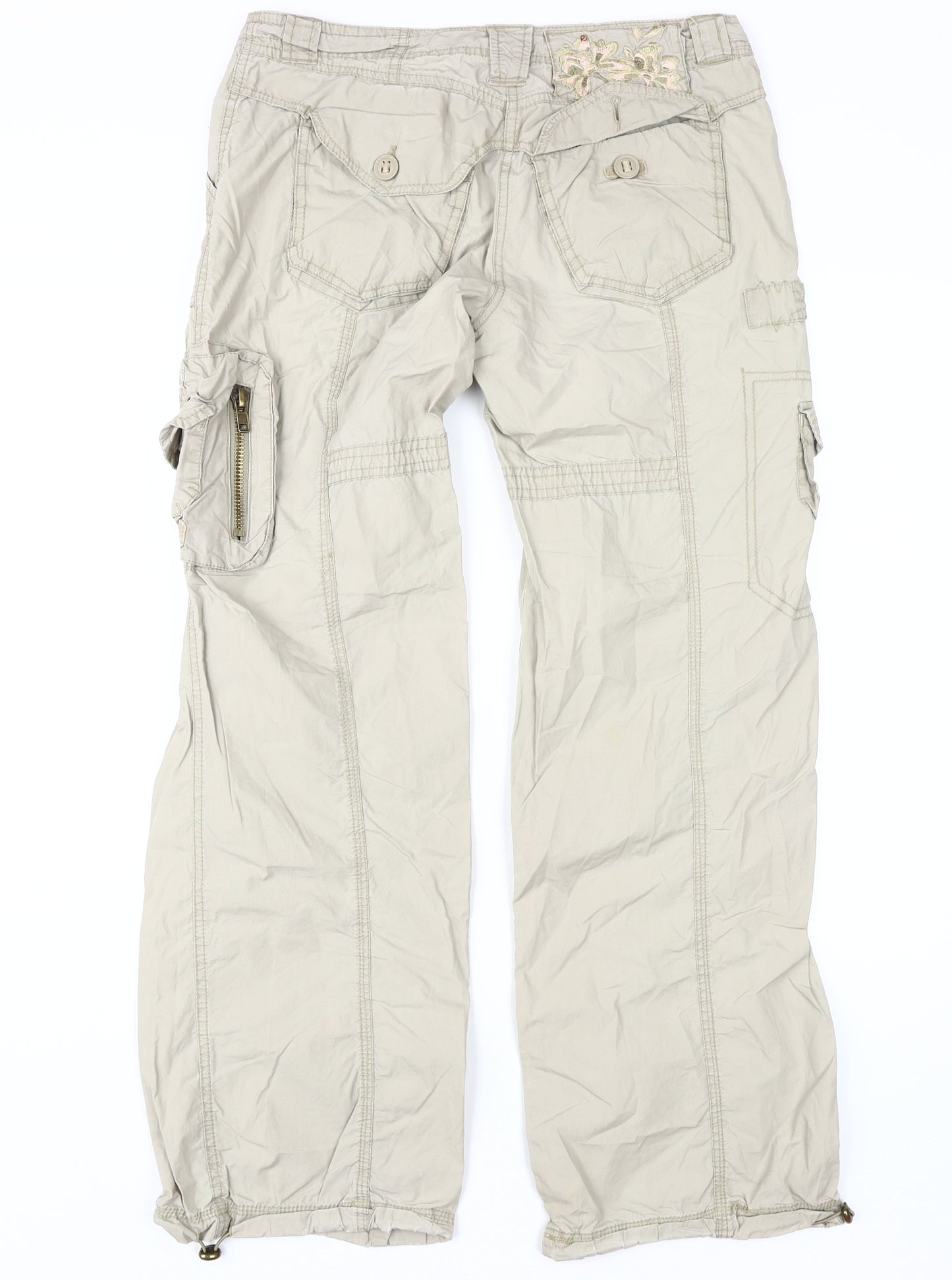 River Island Beige Women's Cargo Trousers Size 10