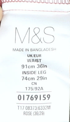 Marks and Spencer Red Chino Trousers for Men, Size 36