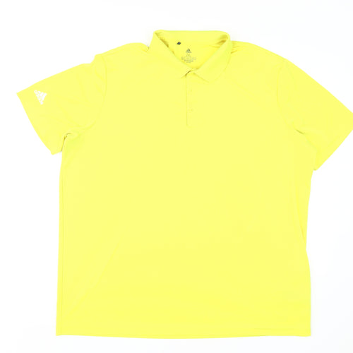 Adidas Men's Yellow Polo Shirt 2XL Short Sleeve Golf