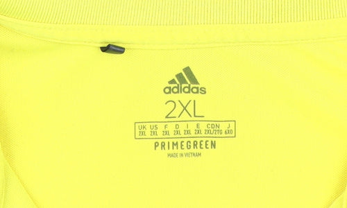 Adidas Men's Yellow Polo Shirt 2XL Short Sleeve Golf