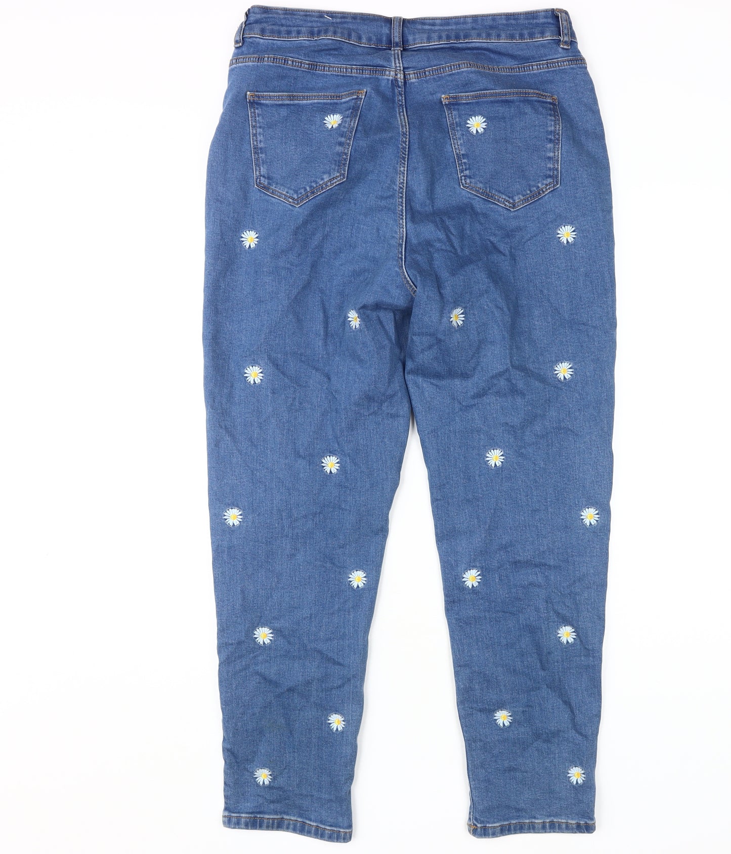 Tu Women's Blue Ankle Jeans, Size 12, Embroidered