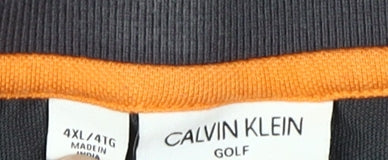 Calvin Klein Men's Black Colourblock Polo 4XL