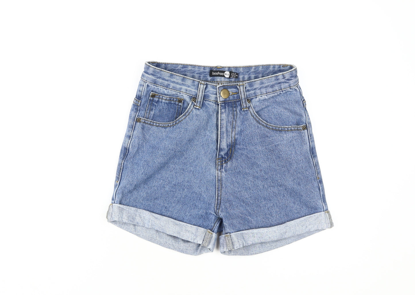 Boohoo Women's Blue Mom Shorts Size 6