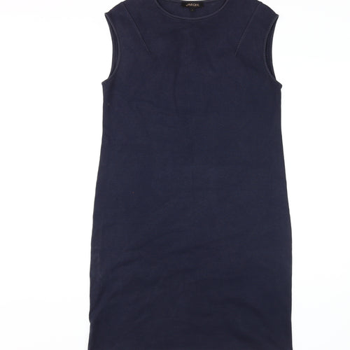 Jaeger Women's Blue Sheath Dress S Sleeveless Stretch