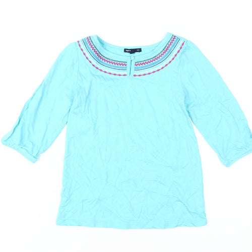 GapKids Girls Blue Embroidered Blouse Size L, 10-11 Years