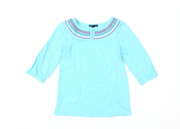 GapKids Girls Blue Embroidered Blouse Size L, 10-11 Years