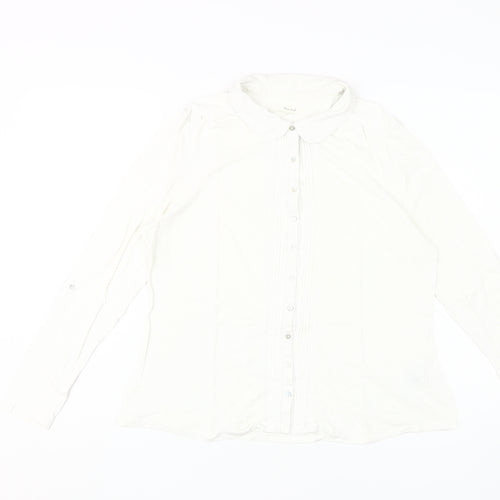 White Stuff Women's White Button-Up Shirt Size 14