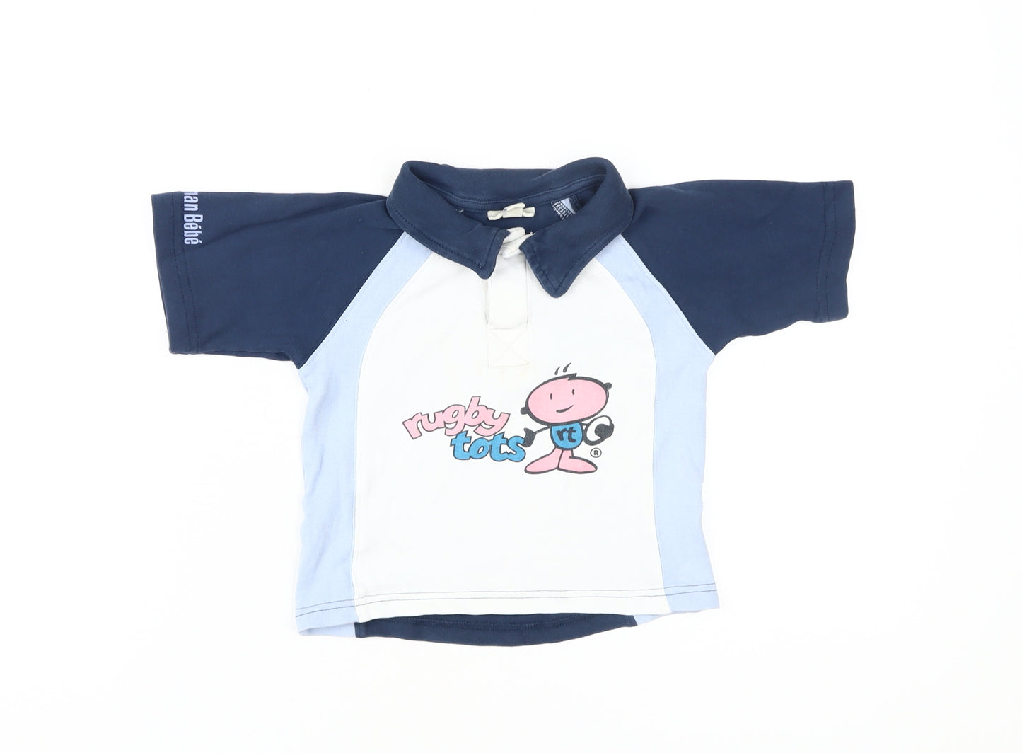 JoJo Maman Bébé Boys Blue Rugby Polo 2-3 Years