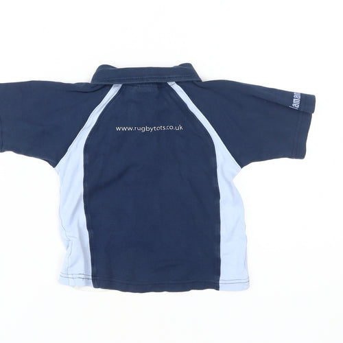 JoJo Maman Bébé Boys Blue Rugby Polo 2-3 Years
