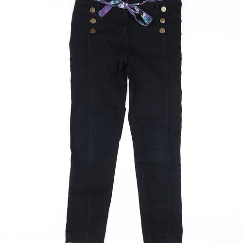 Marks and Spencer Girls Black Skinny Jeans 11 Years Belted