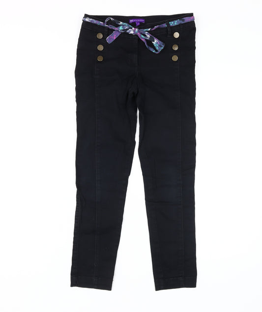 Marks and Spencer Girls Black Skinny Jeans 11 Years Belted