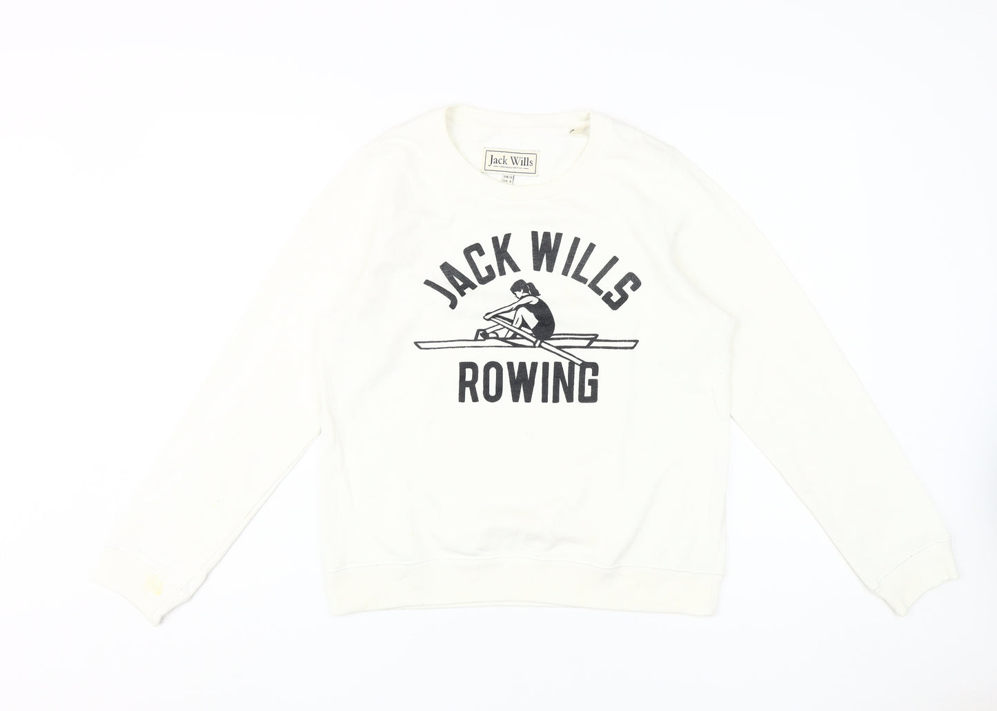 Jack Wills Women's White Pullover Sweatshirt Size 12