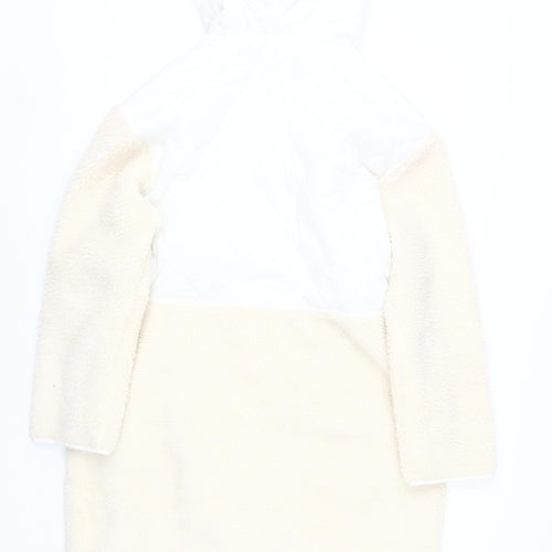 H&M Women's White Hooded Puffer Coat XS