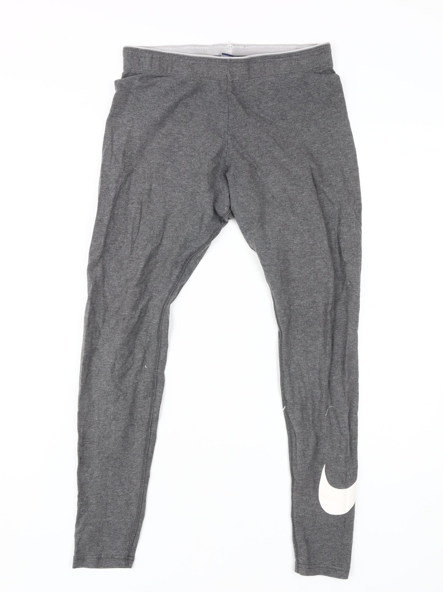 Nike Women's Grey Ankle Leggings, S, Cotton Blend