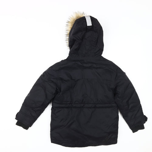 Next Boys Black Puffer Jacket, Size 6 Years, Hooded Winter Coat