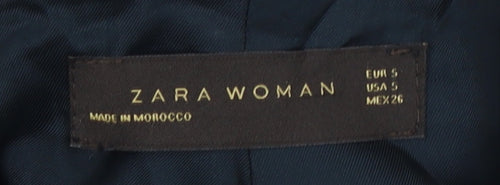 Zara Women's Beige Wool Overcoat, Size 8, Classic Style
