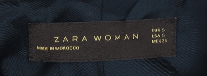 Zara Women's Beige Wool Overcoat, Size 8, Classic Style