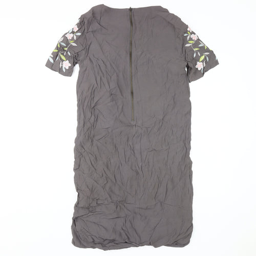 RJR.John Rocha Grey Floral Sheath Dress - Size 12, Women