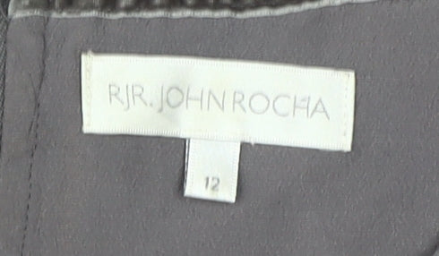 RJR.John Rocha Grey Floral Sheath Dress - Size 12, Women