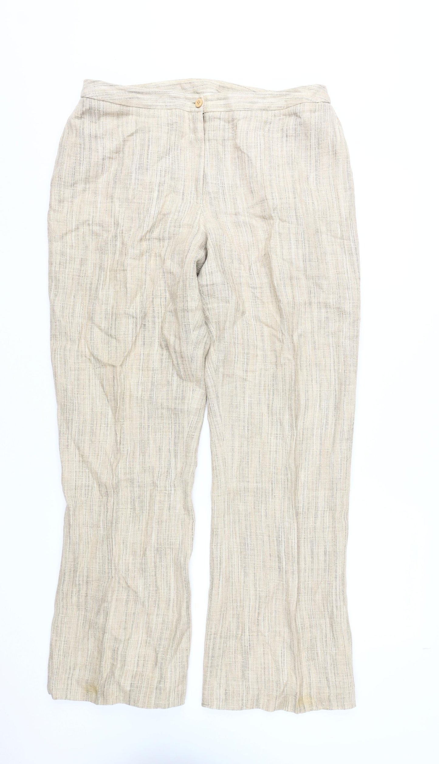 Phase Eight Women's Beige Linen Trousers Size 16