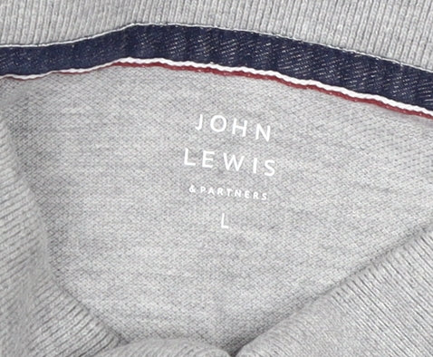John Lewis Men's Grey Polo Shirt Size L