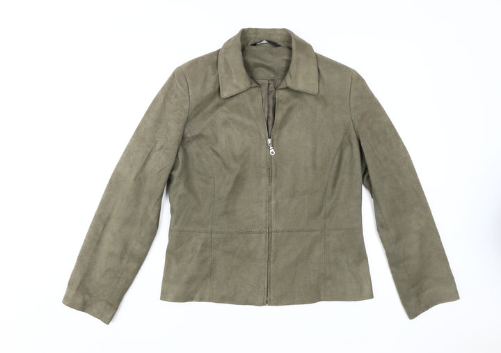 BHS Women's Green Mid-Length Jacket, Size 14