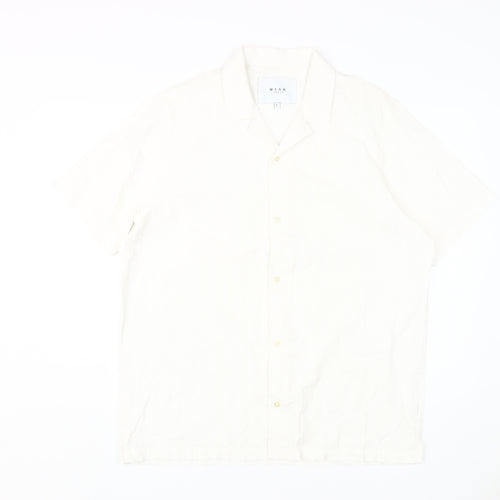 Wear London Men's White Short Sleeve Button-Up Shirt L