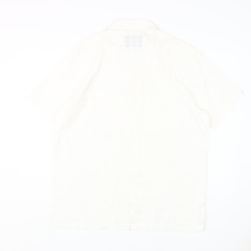 Wear London Men's White Short Sleeve Button-Up Shirt L