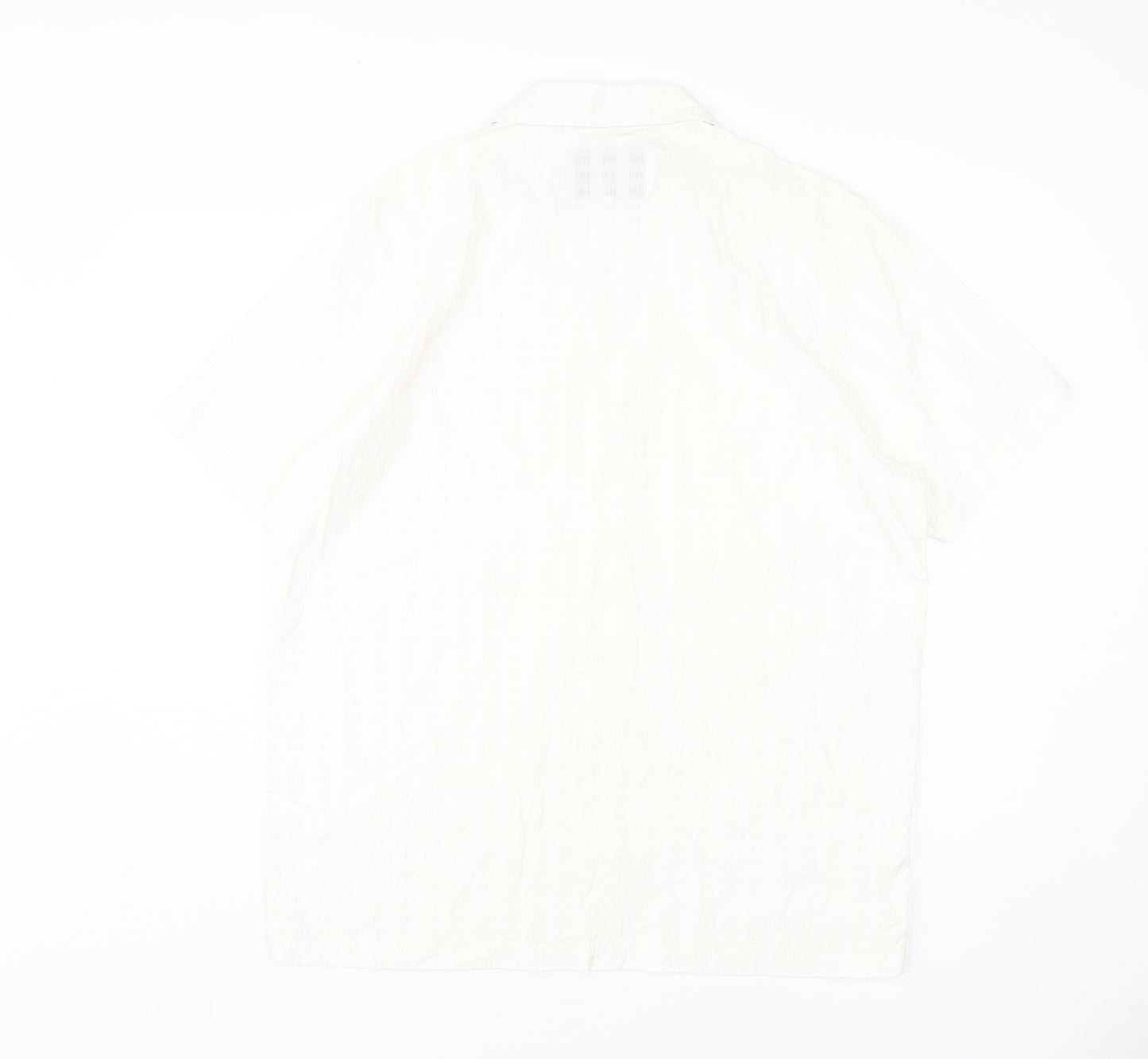 Wear London Men's White Short Sleeve Button-Up Shirt L