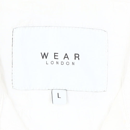 Wear London Men's White Short Sleeve Button-Up Shirt L