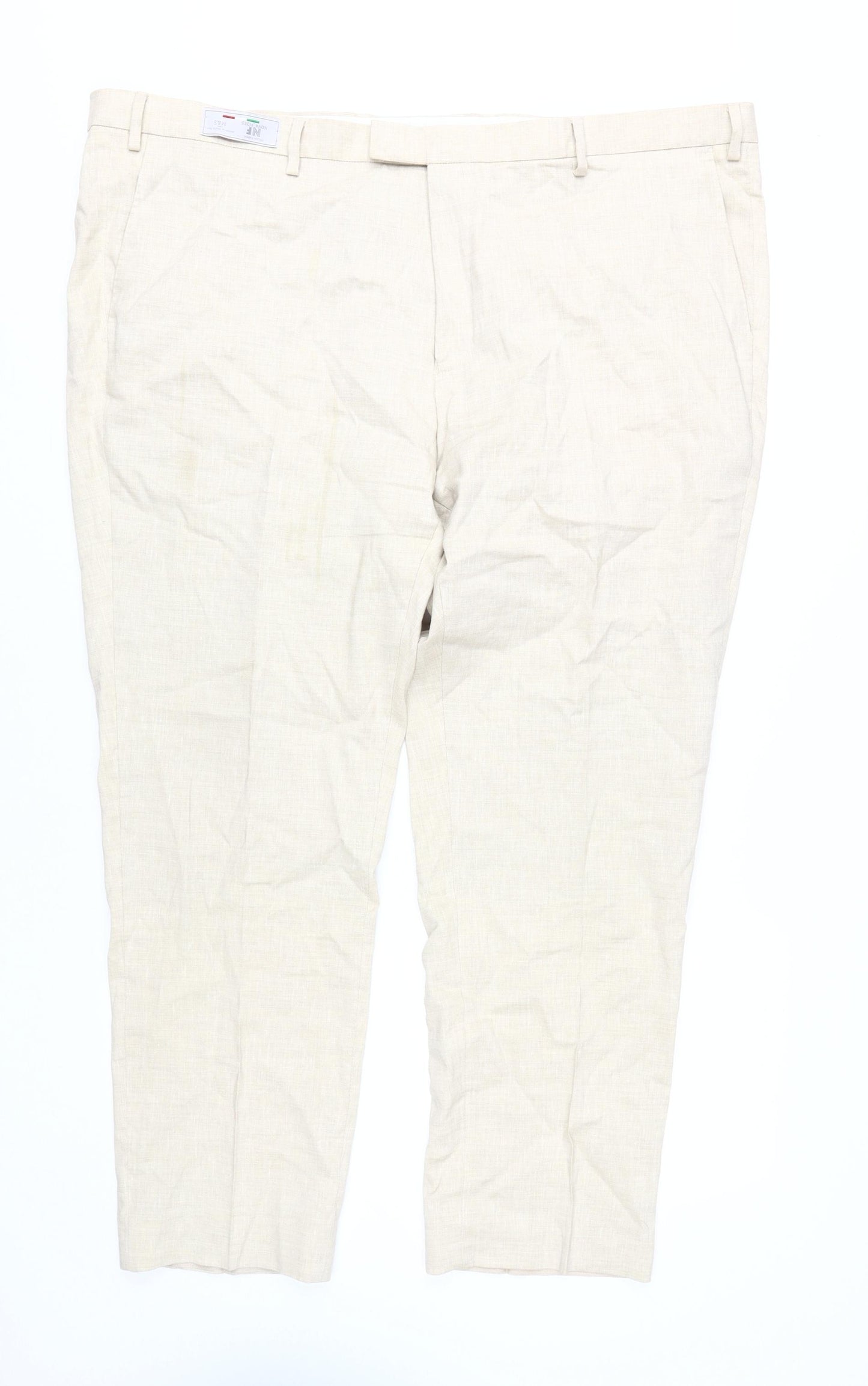 Marks and Spencer Men's Ivory Linen Blend Chinos
