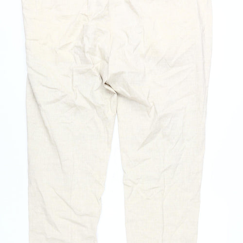 Marks and Spencer Men's Ivory Linen Blend Chinos