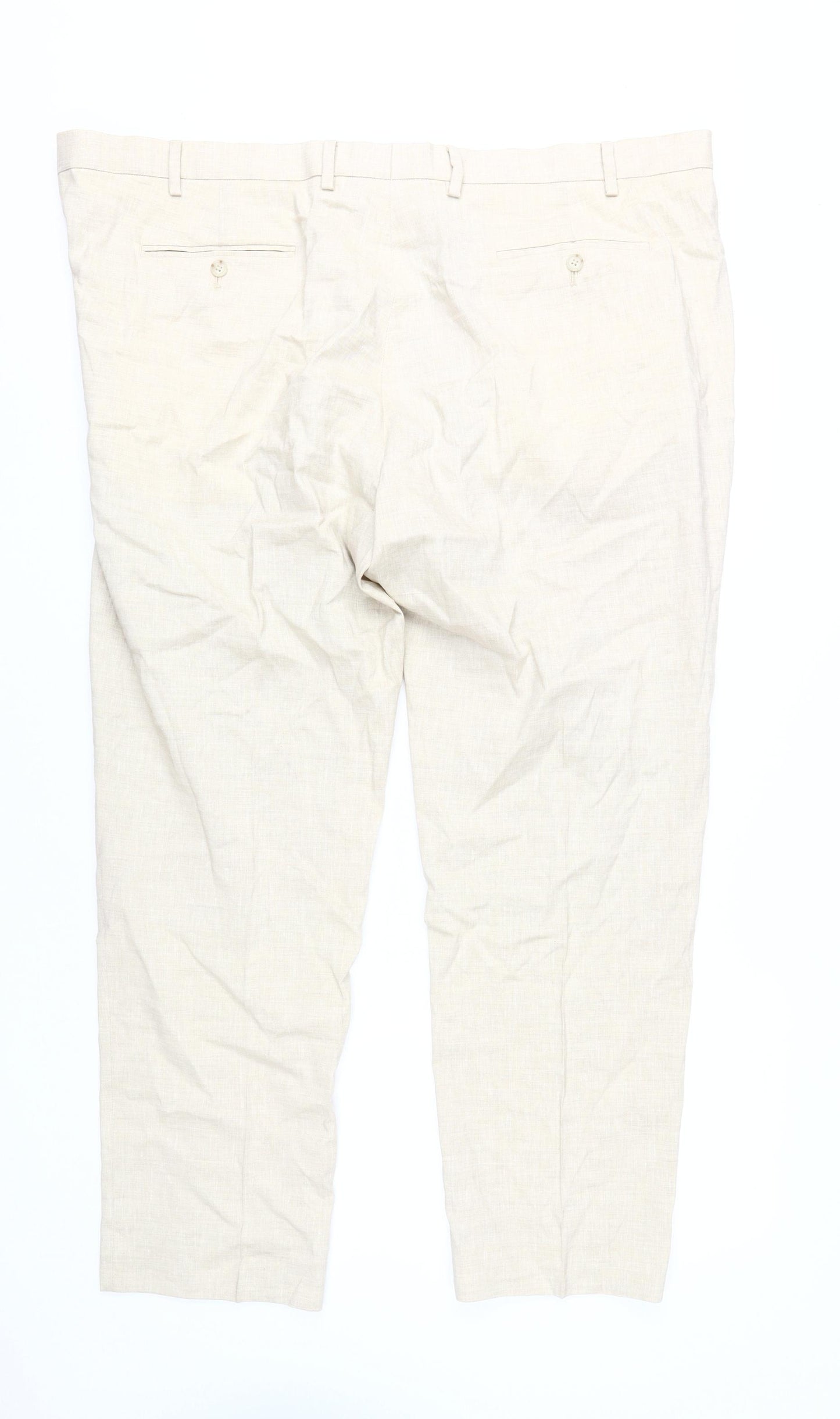 Marks and Spencer Men's Ivory Linen Blend Chinos