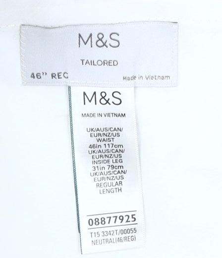 Marks and Spencer Men's Ivory Linen Blend Chinos