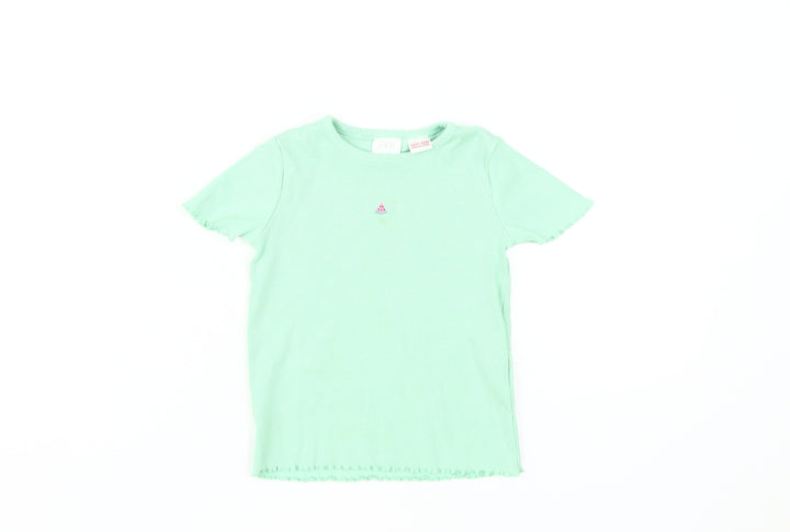 Zara Girls Green Short Sleeve T-Shirt, 4-5 Years, Casual Style