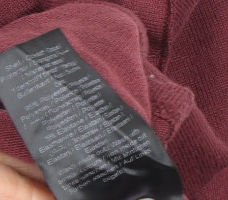 ICHI Women's Red Ruffle Jersey Blouse - Size S