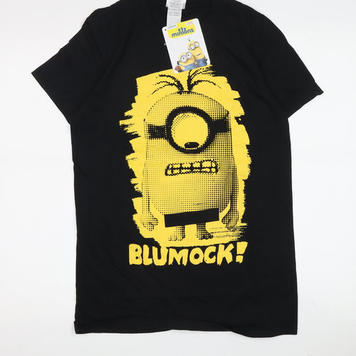Men's Black Minions Graphic T-Shirt, Small, Movie Theme