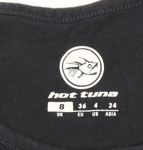 Hot Tuna Women's Black Fish Print Sleeveless T-Shirt