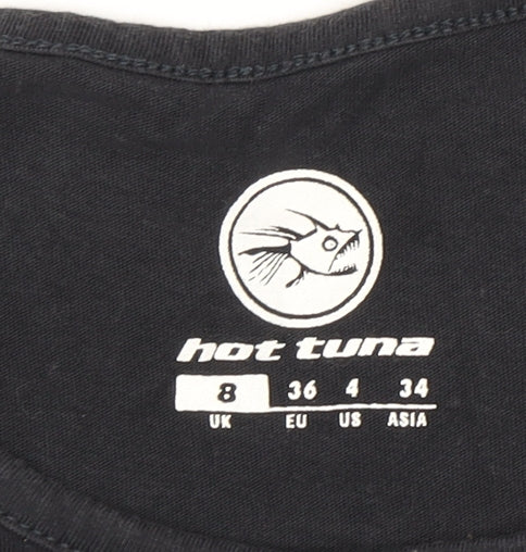 Hot Tuna Women's Black Fish Print Sleeveless T-Shirt