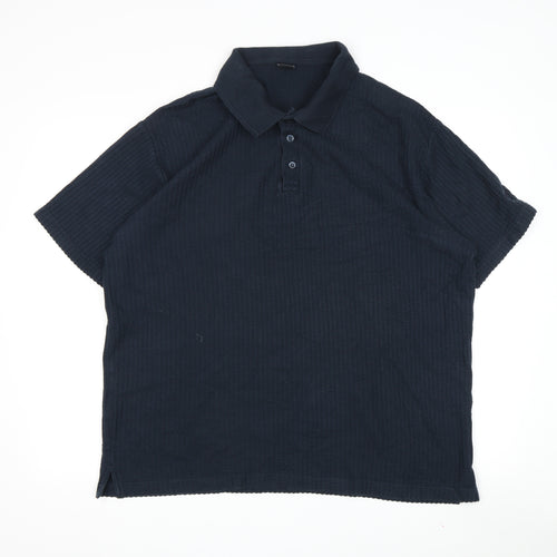 Cotton Traders Men's Blue XL Short Sleeve Polo Shirt